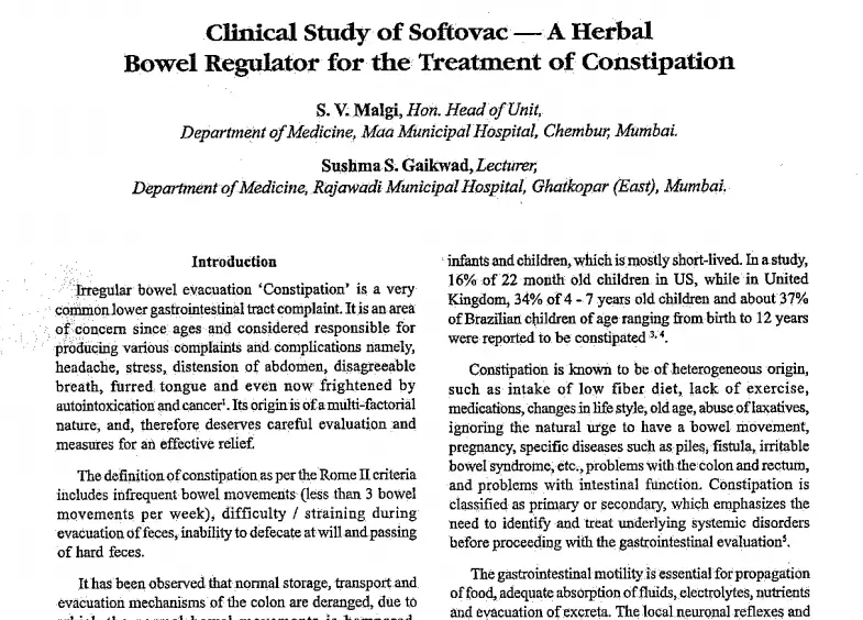 Bowel regulator Clinical study